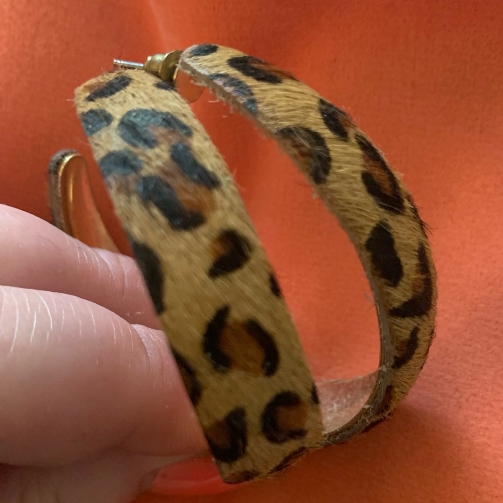 Leopard Print Hoops